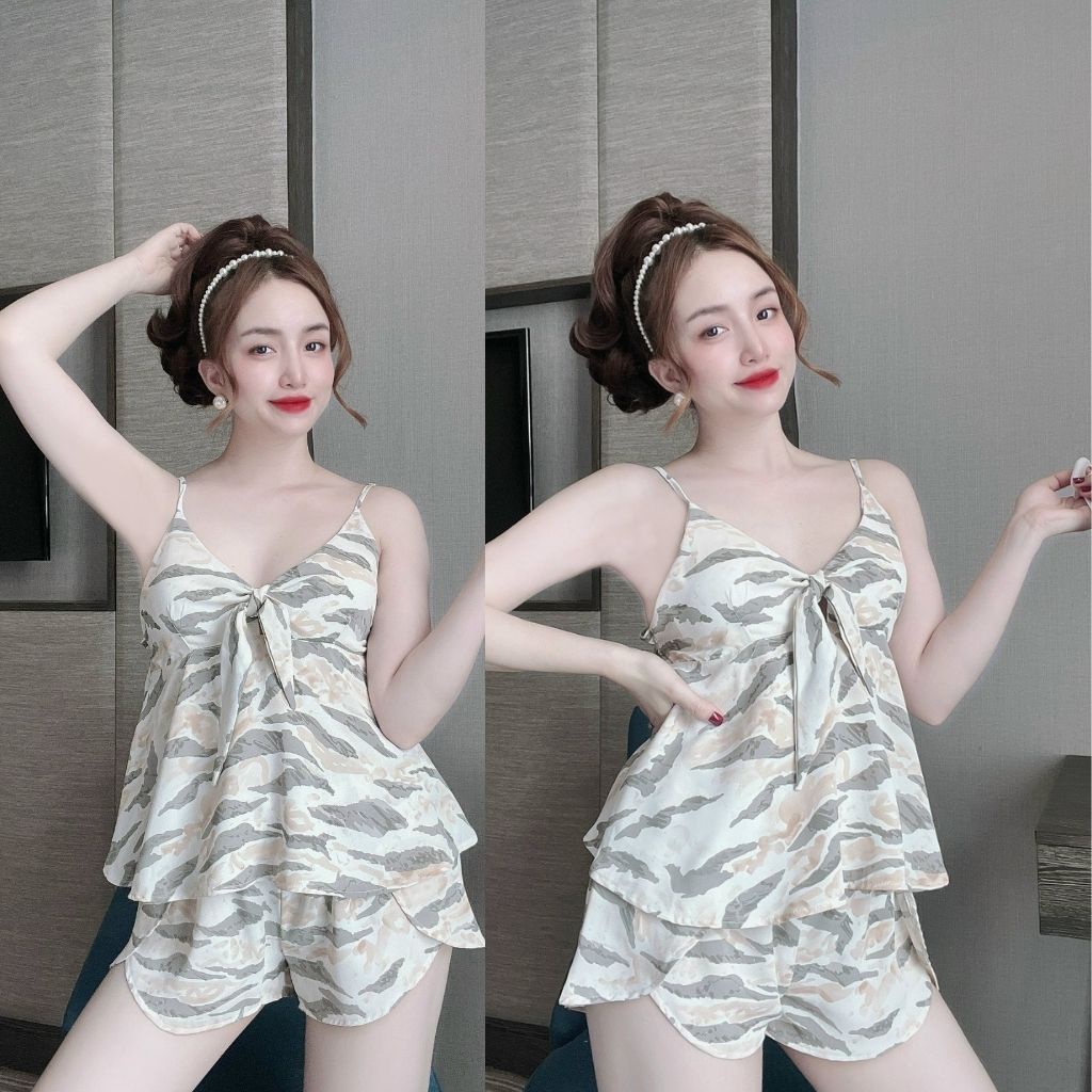 Đồ Ngủ Nữ❣️FREE SHIP❣️Đồ Ngủ Sexy Lụa Latin Cao Cấp Mềm Mại Xinh Xắn < 65kg
