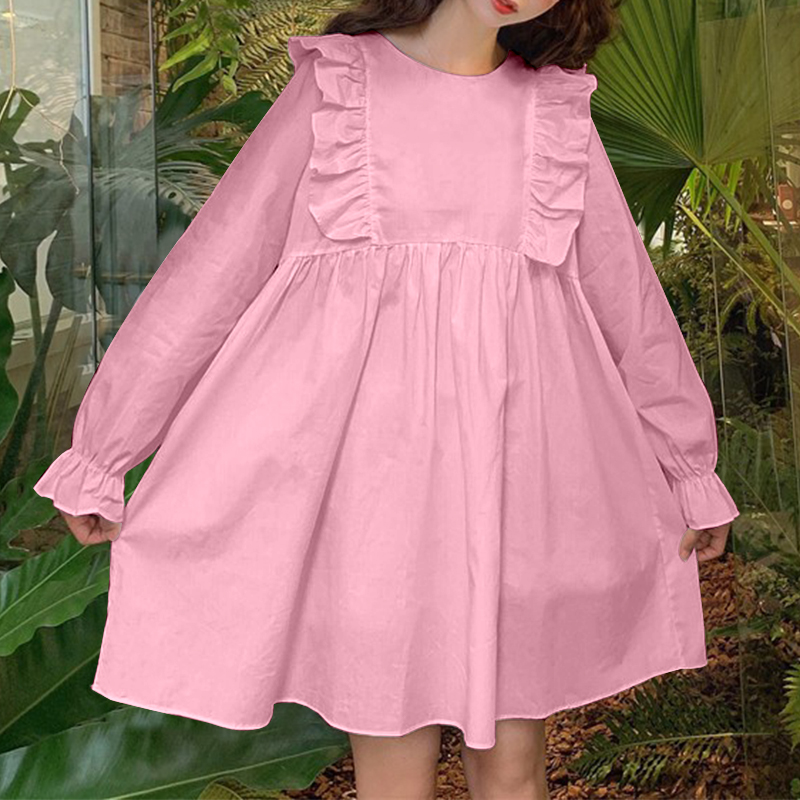 VONDA Đầm Nữ Tay Dài Nhún Bèo Phong Cách Hàn Quốc | BigBuy360 - bigbuy360.vn