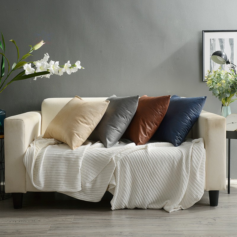 VN (Hàng Mới Về) Áo Gối Vuông Giả Da Trang Trí Sofa Phong Cách Hiện Đại