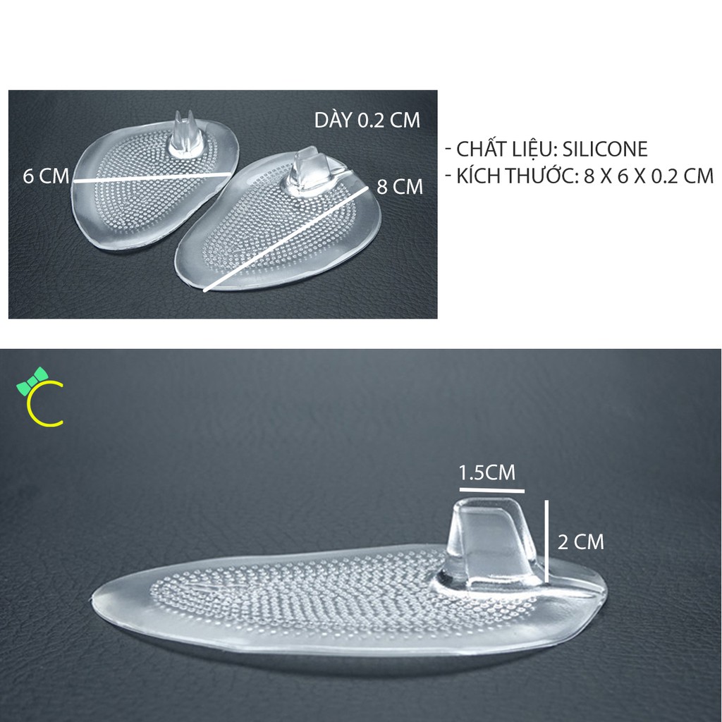 2 Miếng lót silicone mang giày dép kẹp ngón đệm êm chân và chống trượt - Cami - CMPK141
