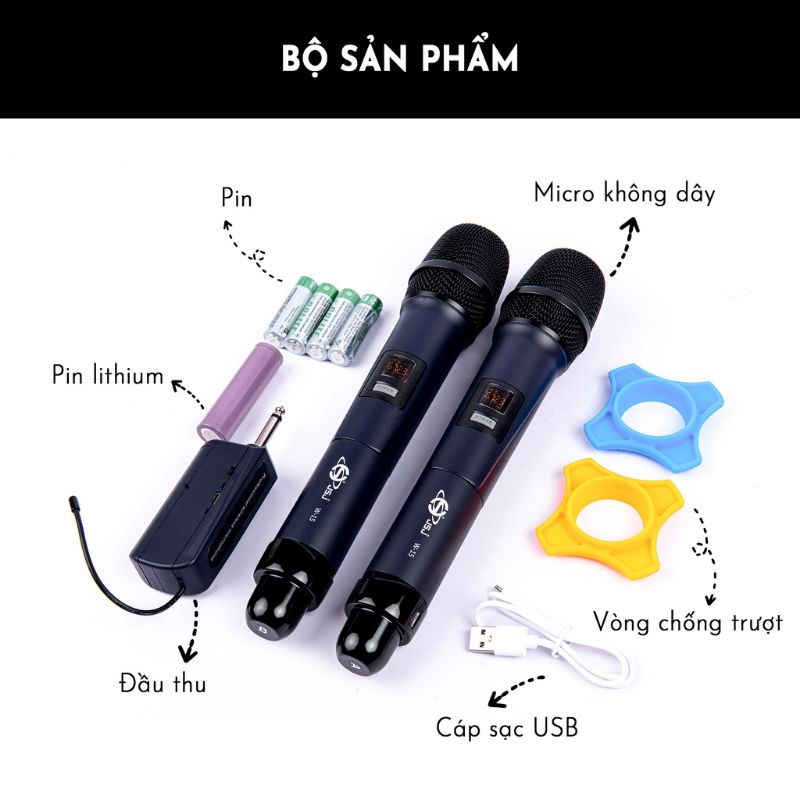 Micro không dây cao cấp JSJ W-15 - Micro Cặp