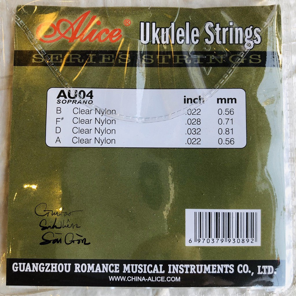 DÂY ĐÀN UKULELE ALICE AU04 CHÍNH HÃNG ÂM HAY