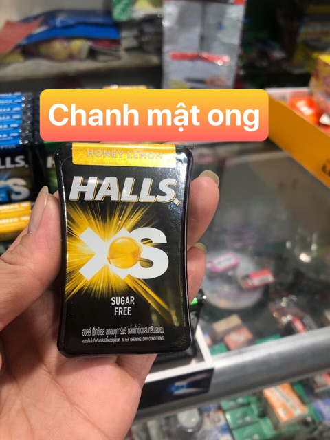 Kẹo ngậm không đường HALLS XS 15g hương chanh mật ong, hương chanh, hương bạc hà