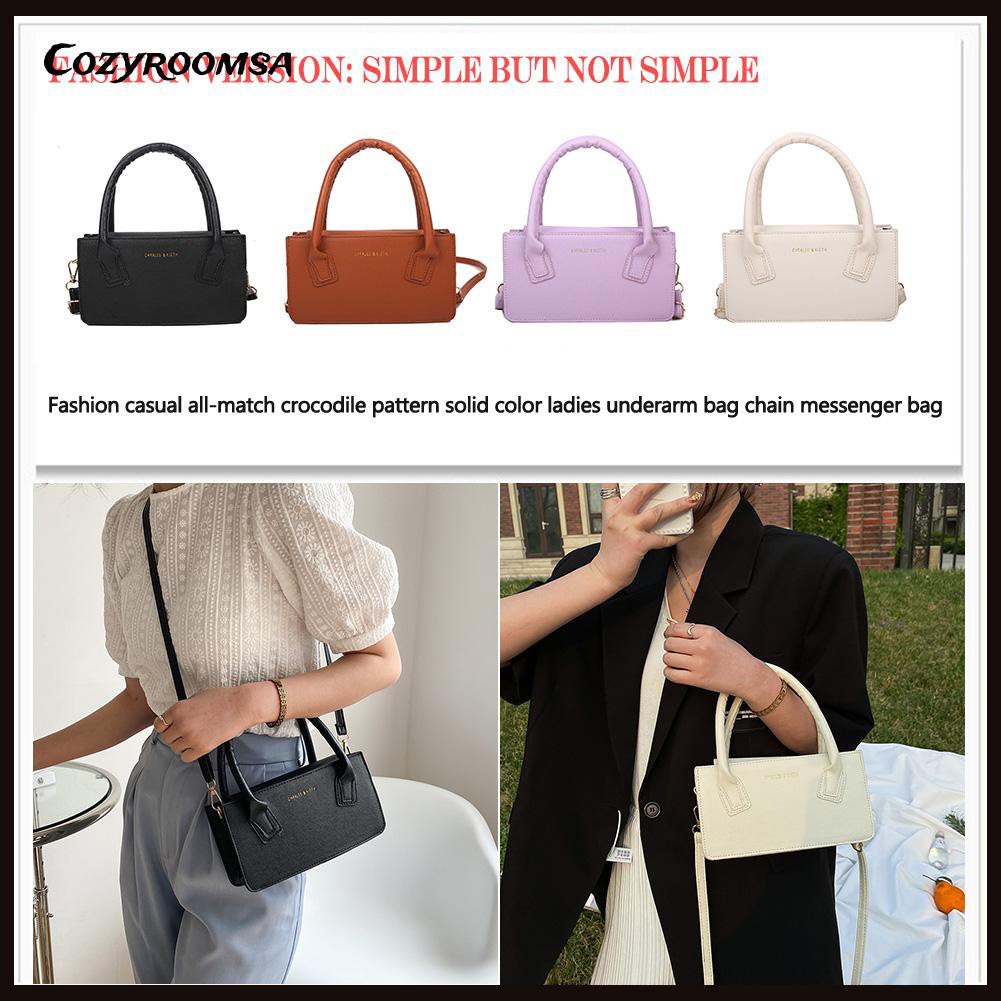 Fashion Women PU Leather Solid Color Shoulder Bag Casual Top-handle Handbag