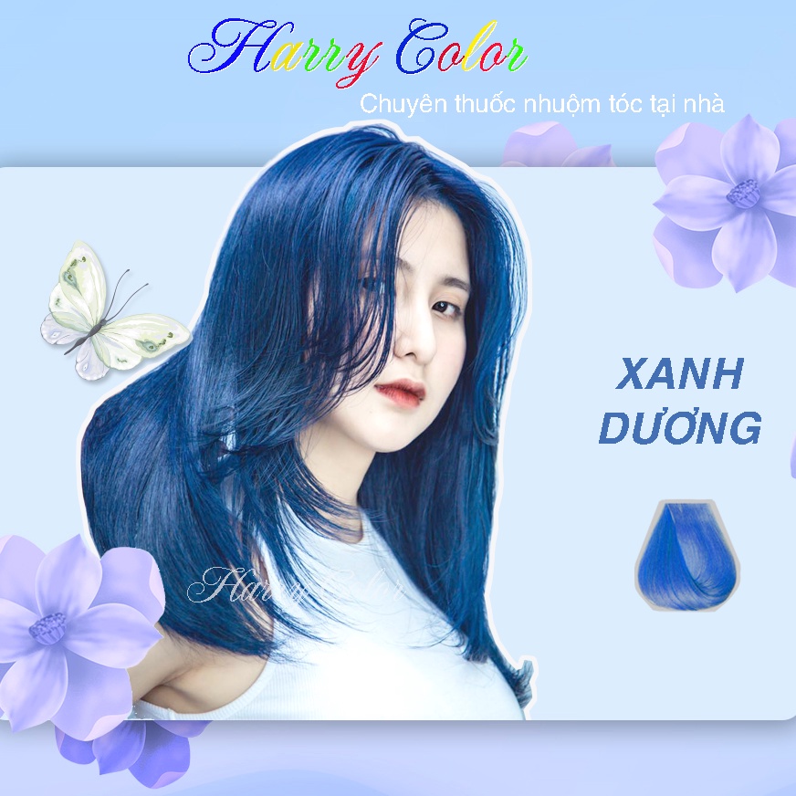 Thuốc nhuộm tóc 💕 FREESHIP >50K 💕 Nhuộm tóc màu Xanh dương - nhuộm tóc tại nhà + tặng kèm oxy trợ nhuộm