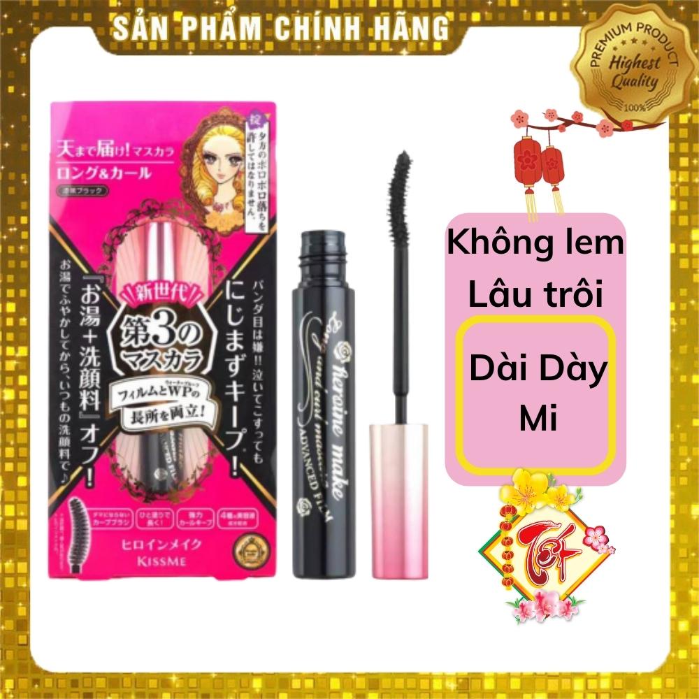 Mascara kiss me chống nước cong dài mi lâu trôi chuốt mi không lem Kissme Heroine Make Super Waterproof Mascara