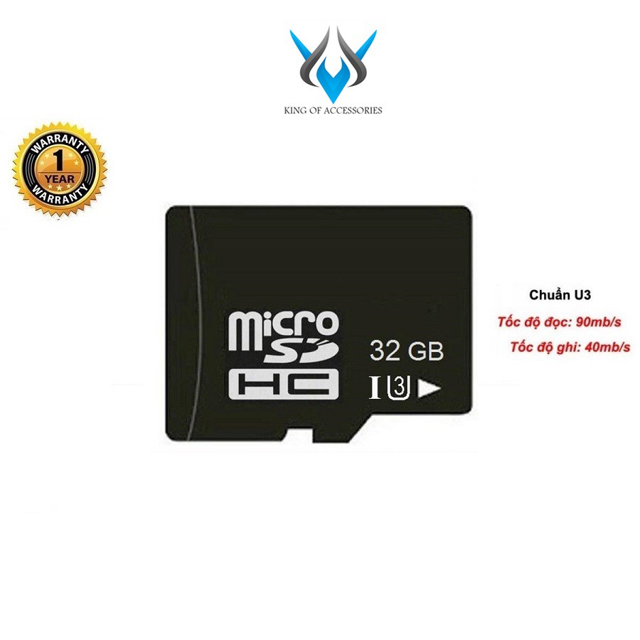 Thẻ nhớ microSDHC Noname 16GB UHS-I U3 hỗ trợ 4K (Đen)