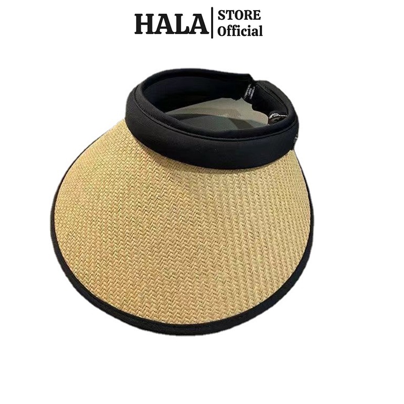 Mũ cói rộng vành nửa đầu chống nắng HALA nón cói đi biển nữ thời trang mùa hè hàn quốc cá tính