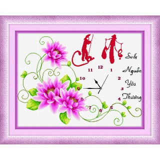 Tranh đính đá đồng hồ cha mẹ mã 77426
