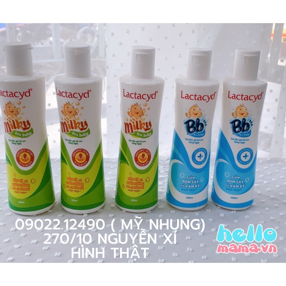 Tắm gội Lactacyd Milky ngừa rôm sảy, bảo vệ da bé