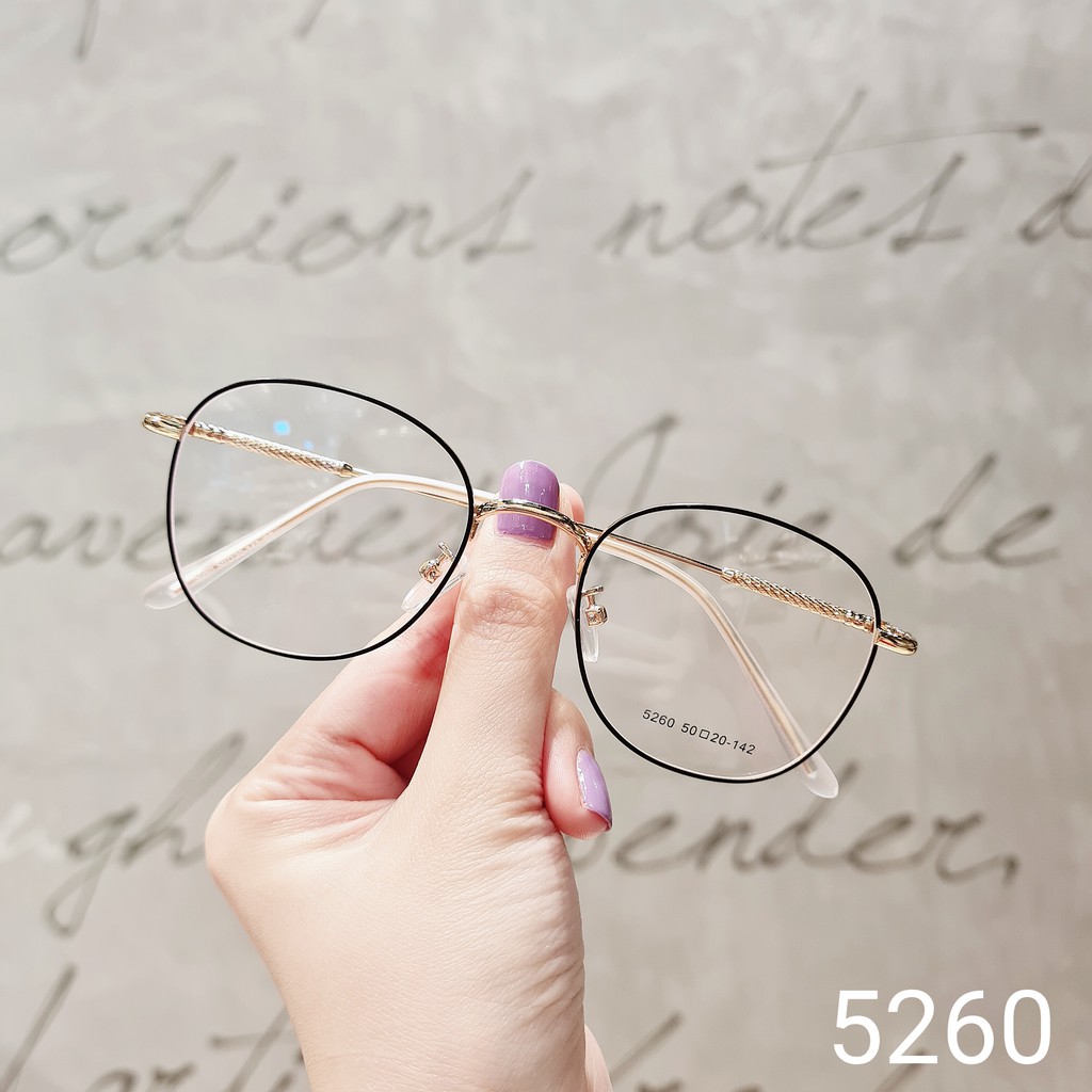 Gọng kính cận mắt tròn nobita nam nữ kim loại thời trang hàn quốc Lilyeyewear 5260 nhiều màu | BigBuy360 - bigbuy360.vn