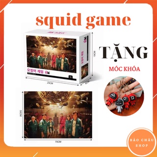 Bộ Tranh Ghép Xếp Hình 1000Pcs Squid Game Trò Chơi Con Mực Kích Thước 70x50cm Bản thú vị Cao Cấp