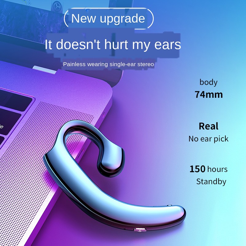 Zoey Painless Ear-hook Bluetooth 5.0 EDR Business Headphone,ergonomic Design Non-earplugs Wireless Sport Earphone with Mic