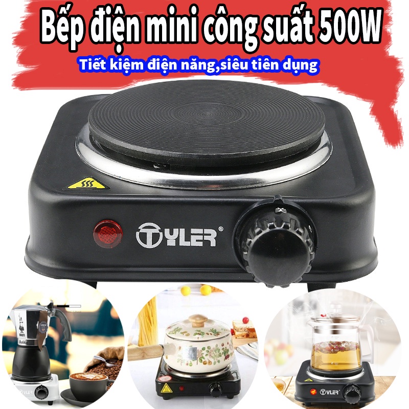 Bếp điện mini công suất 500W sơn tĩnh điện siêu đẹp,pha cafe, pha trà,nấu nước tiện ích,hâm cháo, sữa đa năng