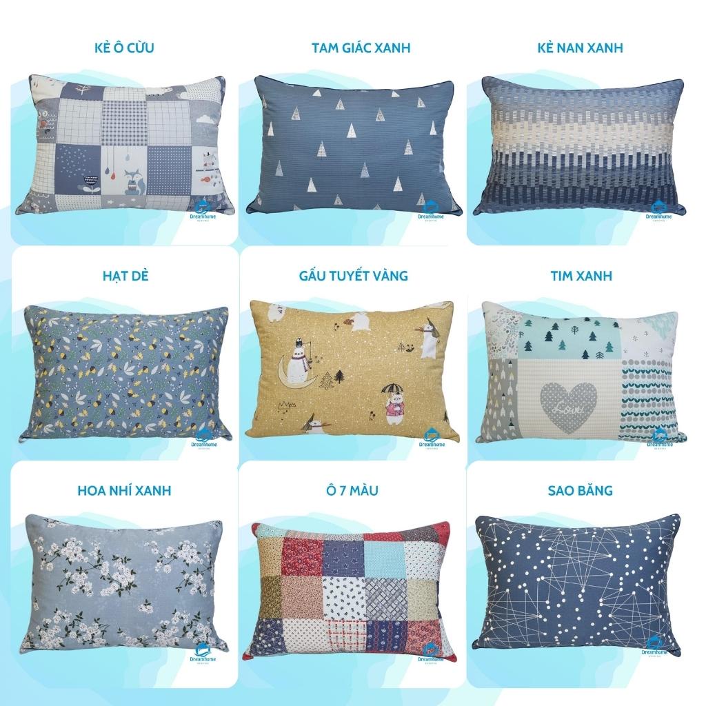 Vỏ gối nằm 50x70 Cotton hàn Dreamhome áo gối nằm có lót bông khóa kéo lót bông mỏng (1 cái) | BigBuy360 - bigbuy360.vn