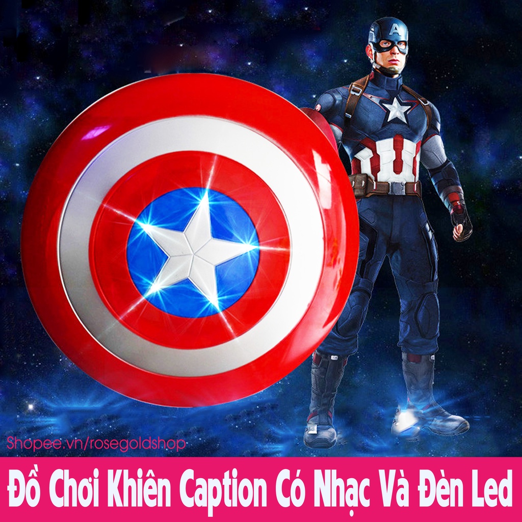 Đồ Chơi Khiên Caption American Size Lớn 35cm Có Nhạc Và Đèn Led Siêu Chất, Có Sẫn Pin