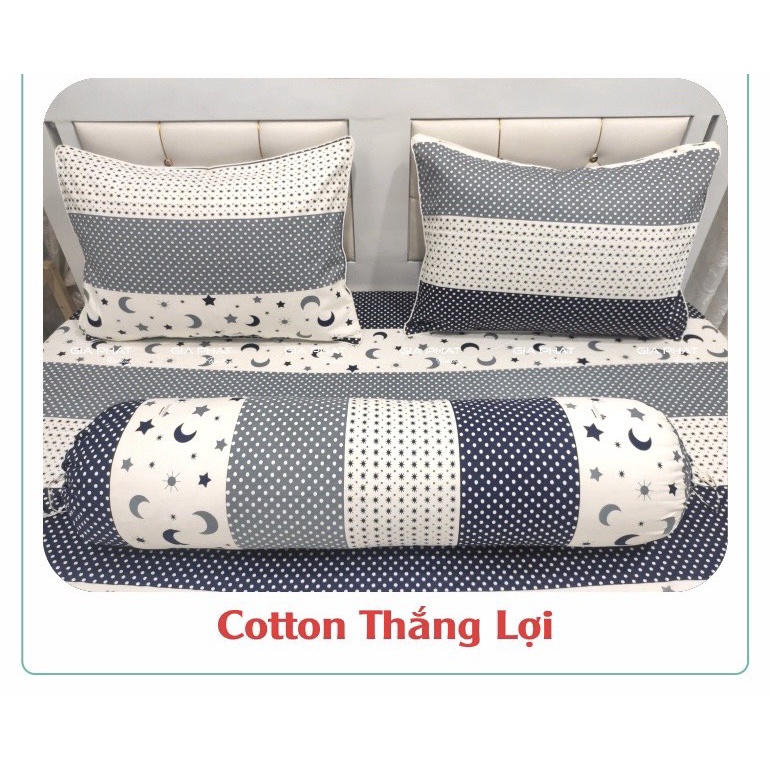 (ga giường 5 món) Bộ Drap + CHĂN MỀN Thắng Lợi cao cấp cotton 100% chuẩn LOGO
