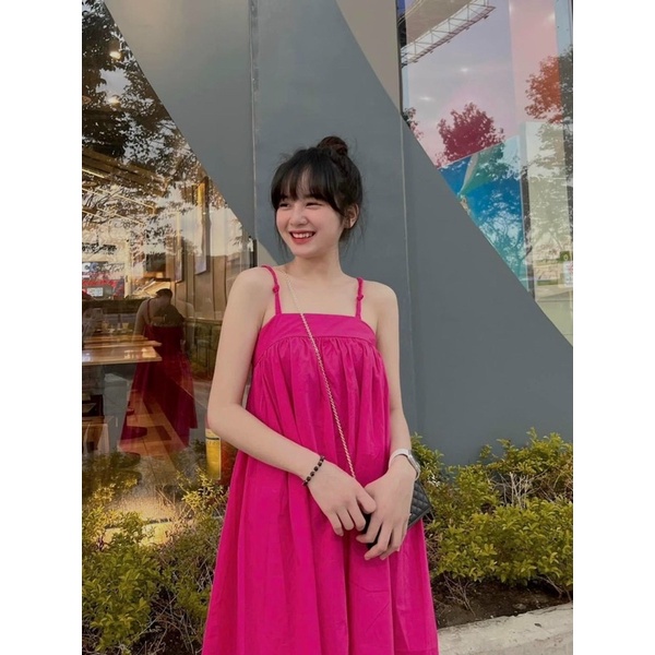 Váy Babydoll dáng xòe thô hai dây form dài vạt bầu cực xinh nhiều màu