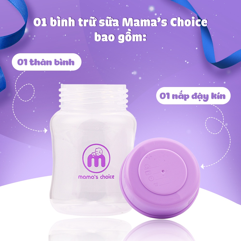 Bình Trữ Sữa Mama's Choice Dung Tích 150ml–240ml, Tương Thích Các Loại Máy Hút Sữa Cổ Hẹp