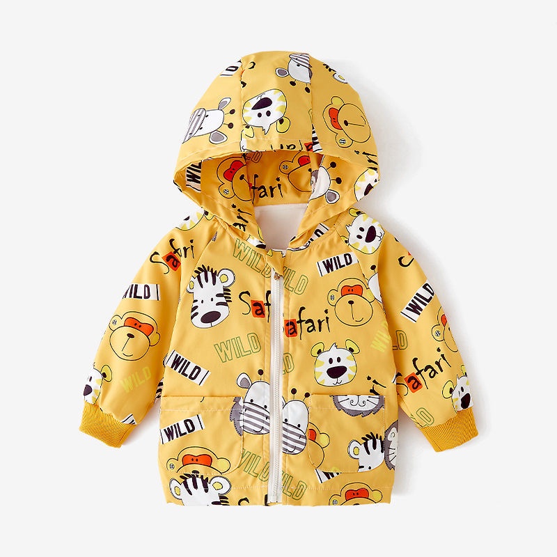 Áo khoác nhung in họa tiết hoạt hình thời trang thu đông Hàn Quốc cho bé