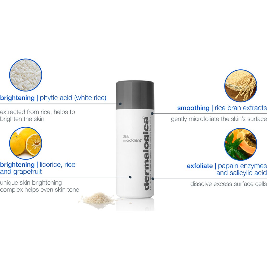 Bột enzyme cám gạo tẩy tế bào chết trắng da chống lão hóa Daily Microfoliant Dermalogica