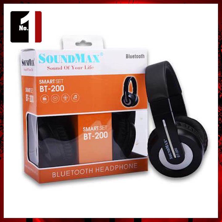 Tai Nghe Chụp Tai Bluetooth Chính Hãng SoundMAX BT200 Headphone Úp Tai Không Dây Blutooth