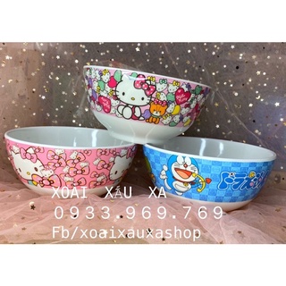 Tô nhựa hoạt hình hello kitty - đoraemon dễ thương, đáng yêu, vật dụng nhà bếp