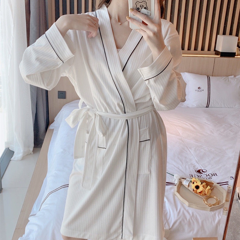 Áo Choàng Ngủ Dáng Rộng Cỡ Lớn Thời Trang Xuân Thu Cho Nam Và Nữ
