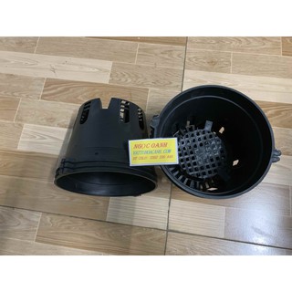 Chậu nhựa đen trồng lan phi 18 combo 50c