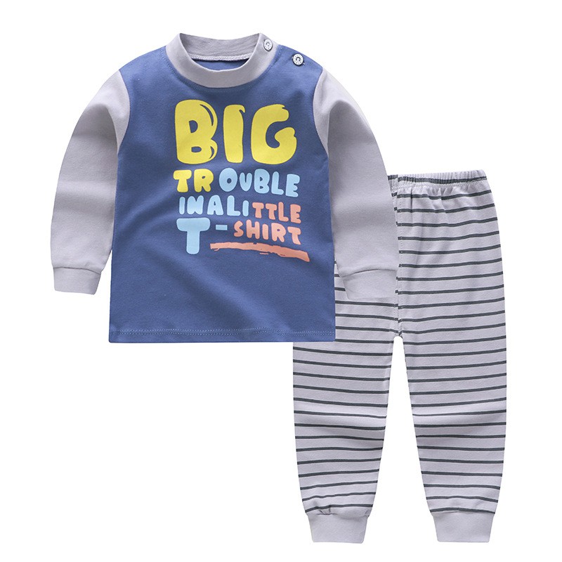 Baby Boy Underwear Pyjamas Kids Girl Clothing Bộ Đồ Ngủ Cotton Dài Tay Họa Tiết Hoạt Hình Cho Bé Trai 1-8 Tuổi