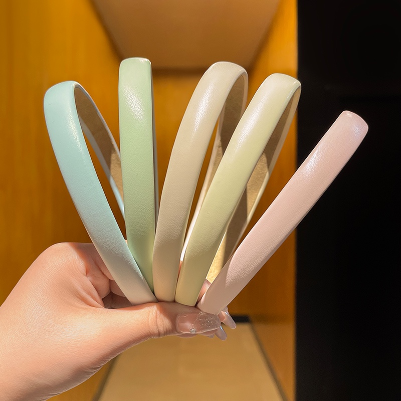 Dây Buộc Tóc Bằng Da pu Màu Kẹo Đơn Giản Đa Năng Thời Trang Mùa Hè Dành Cho Bạn Nữ