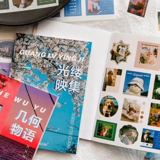[20 trang] Sổ Sticker Nhãn Dán Nhựa PET Washi Giấy Trang Trí Bullet Journal ST177