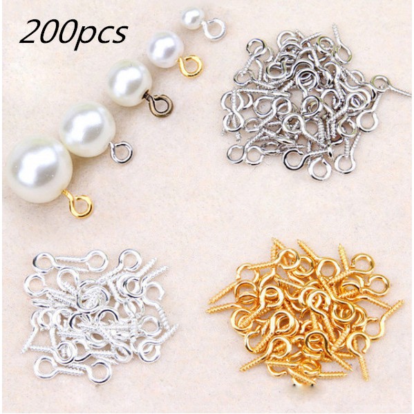 Set 200 móc làm đồ trang sức thủ công 4x8/5x10mm sử dụng tiện lợi