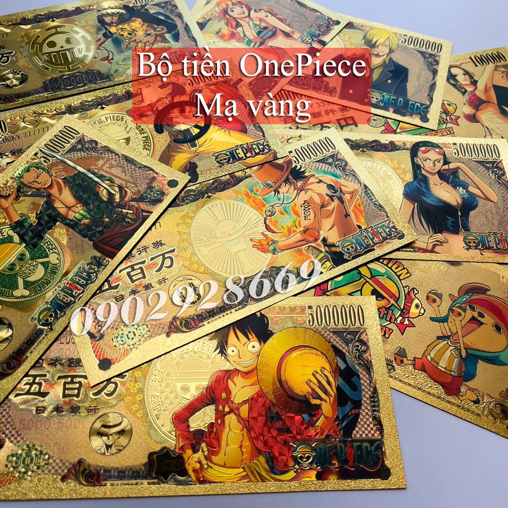 Nhân Vật OnePiece Mạ Vàng Plastic Cao Cấp, Số Seri Full 7777777, 555555, 333333