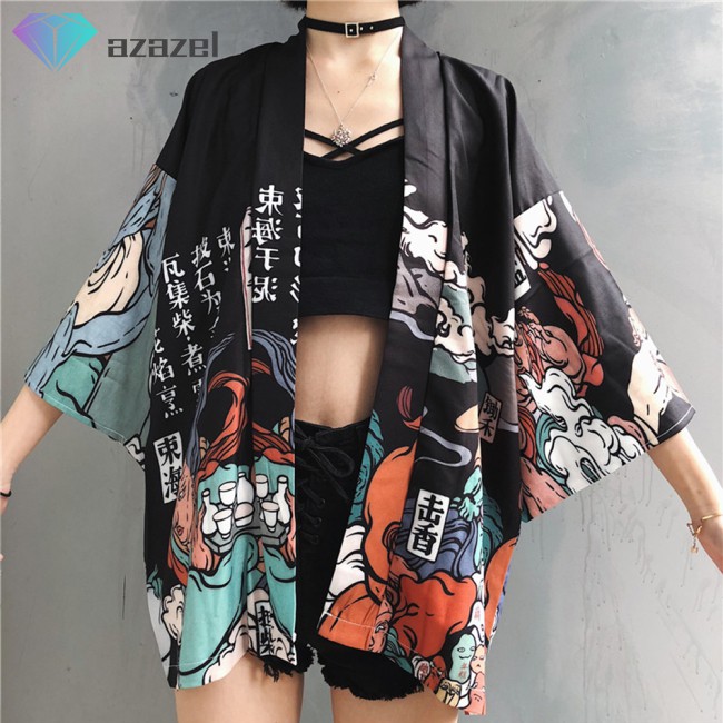 🌈Available🌈Áo Kimono ngắn tay dáng rộng phong cách cổ trang cho nam nữ | BigBuy360 - bigbuy360.vn