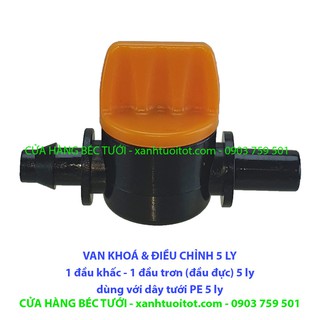 Bộ 20 VAN KHÓA 5 LY 1 ĐẦU KHẤC - 1 ĐẦU TRƠN