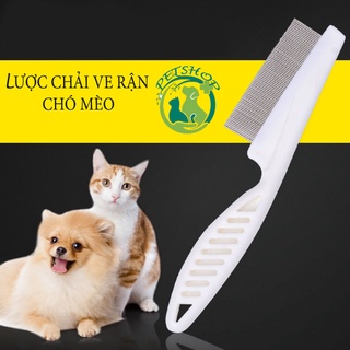 Lược Chải lông chó mèo thú cưng - Lược chải ve chấy rận cho mèo thú cưng răng bằng inox