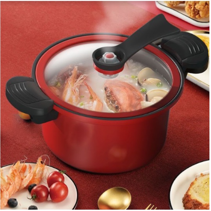 NỒI ÁP SUẤT CHỐNG DÍNH CỰC TỐT THÍCH HỢP DÙNG TRÊN MỌI LOẠI BẾP - NỒI HẦM THỨC ĂN CỰC NHANH KIỂU DÁNG HÀN QUỐC GỌN NHẸ