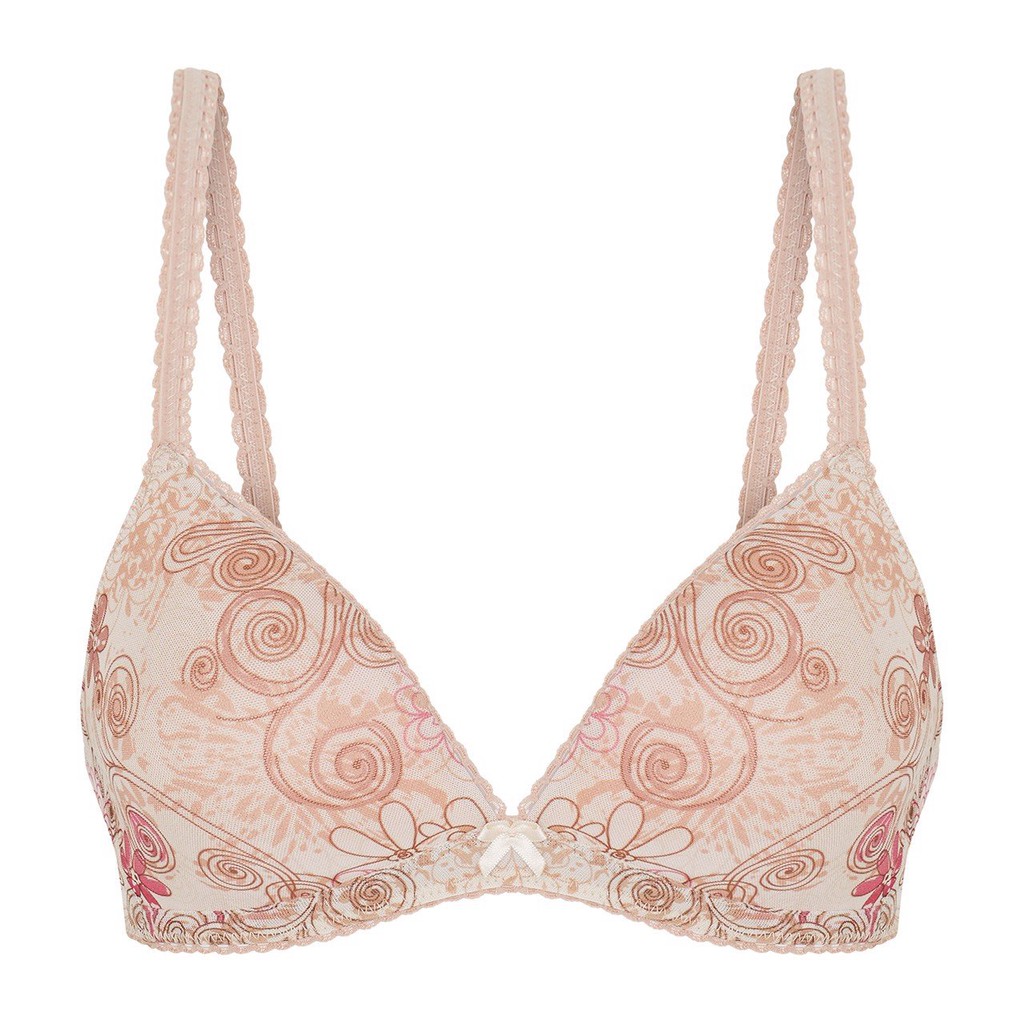 Áo ngực nữ Marguerite mút mỏng, không gọng phối ren lưới in họa tiết hoa nhí 05022 - thương hiệu Pháp