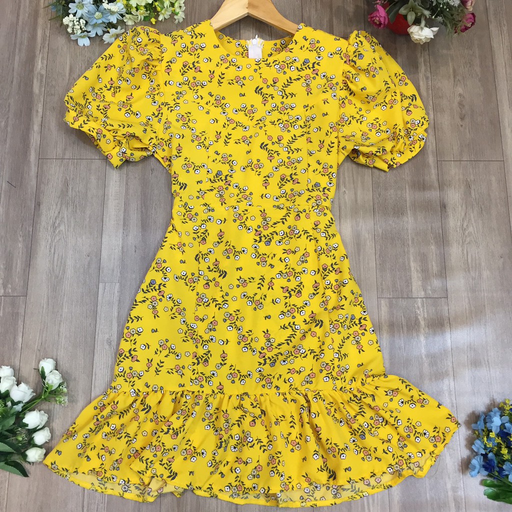 ĐẦM HOA  TAY PHỒNG-PHONG CÁCH SANG TRỌNG-THANH LỊCH(HÌNH THẬT CỦA SHOP) | BigBuy360 - bigbuy360.vn