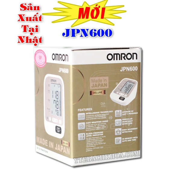 MÁY ĐO HUYẾT ÁP BẮP TAY TỰ ĐỘNG OMRON JPN600 SẢN XUẤT TẠI NHẬT - BẢO HÀNH CHÍNH HÃNG 05 NĂM