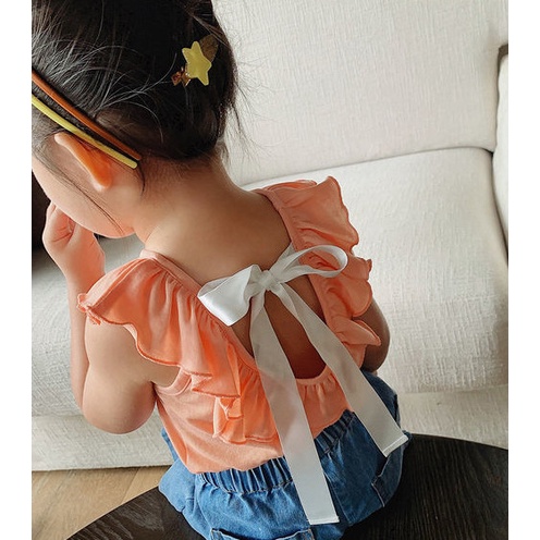 ATG17 Size 90-130 (9-27kg) Áo thun bé gái (Áo sát nách co giản vải mềm mát) Thời trang trẻ Em hàng quảng châu