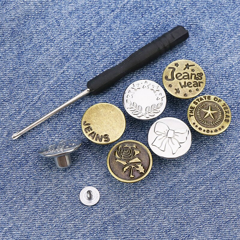 1 Chiếc Nút Quần Jean 6-26MM Phong Cách Retro