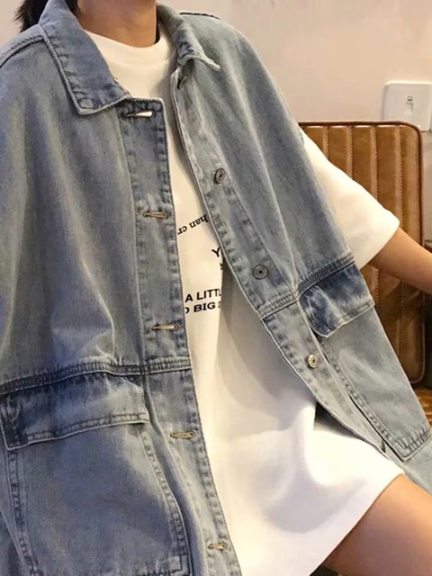 [ sẵn ] AU1_Áo khoác Gile jeans bò unisex hàn quốc | BigBuy360 - bigbuy360.vn