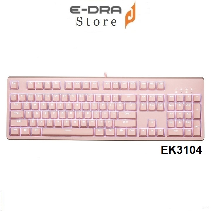 Bàn phím cơ Edra EK3104 Dream Pink / Hồng ( Blue , Brown , Red Switch )