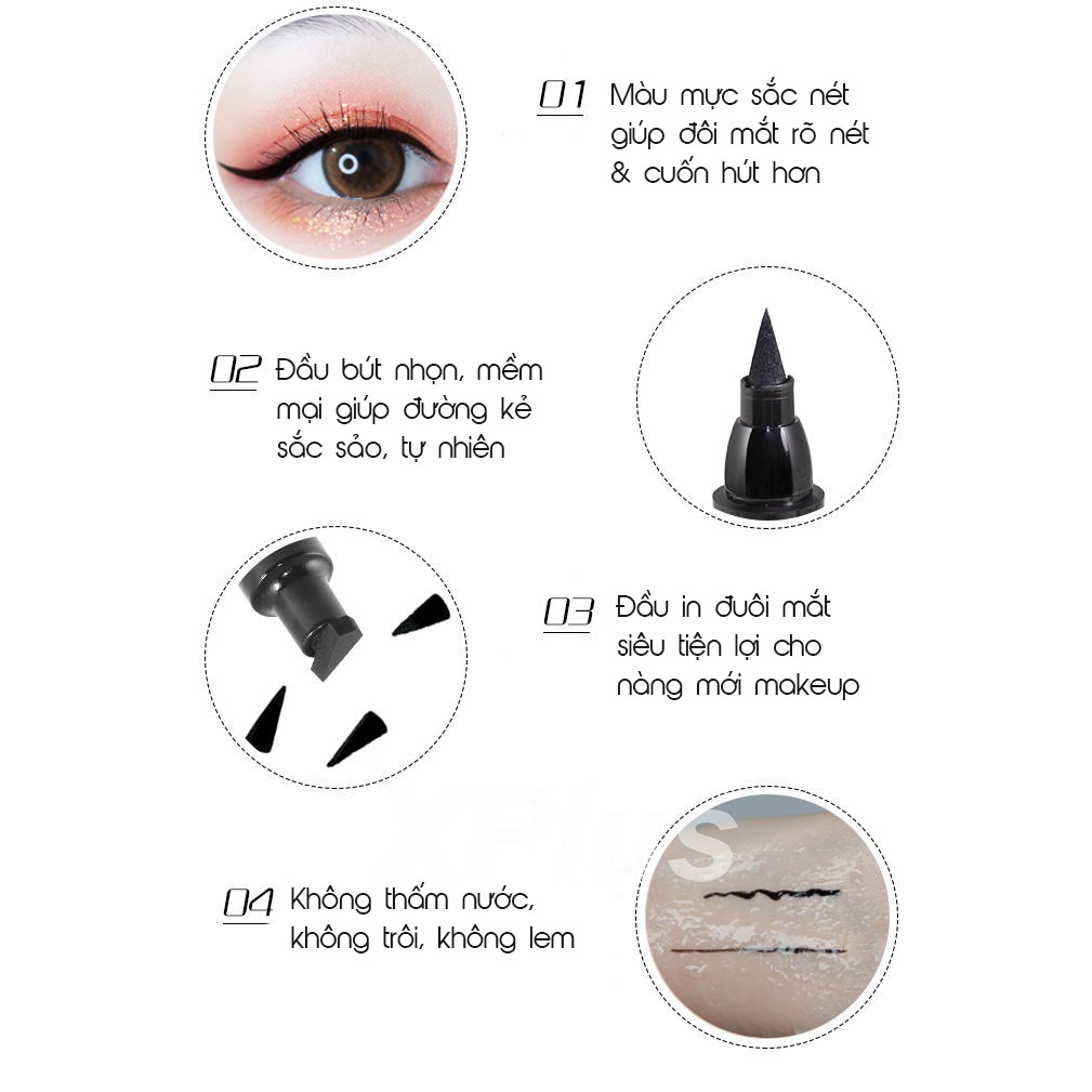 Bút dạ kẻ mắt hai đầu QIC chống thấm nước không lem không trôi nội địa Trung MD-EL03 | BigBuy360 - bigbuy360.vn