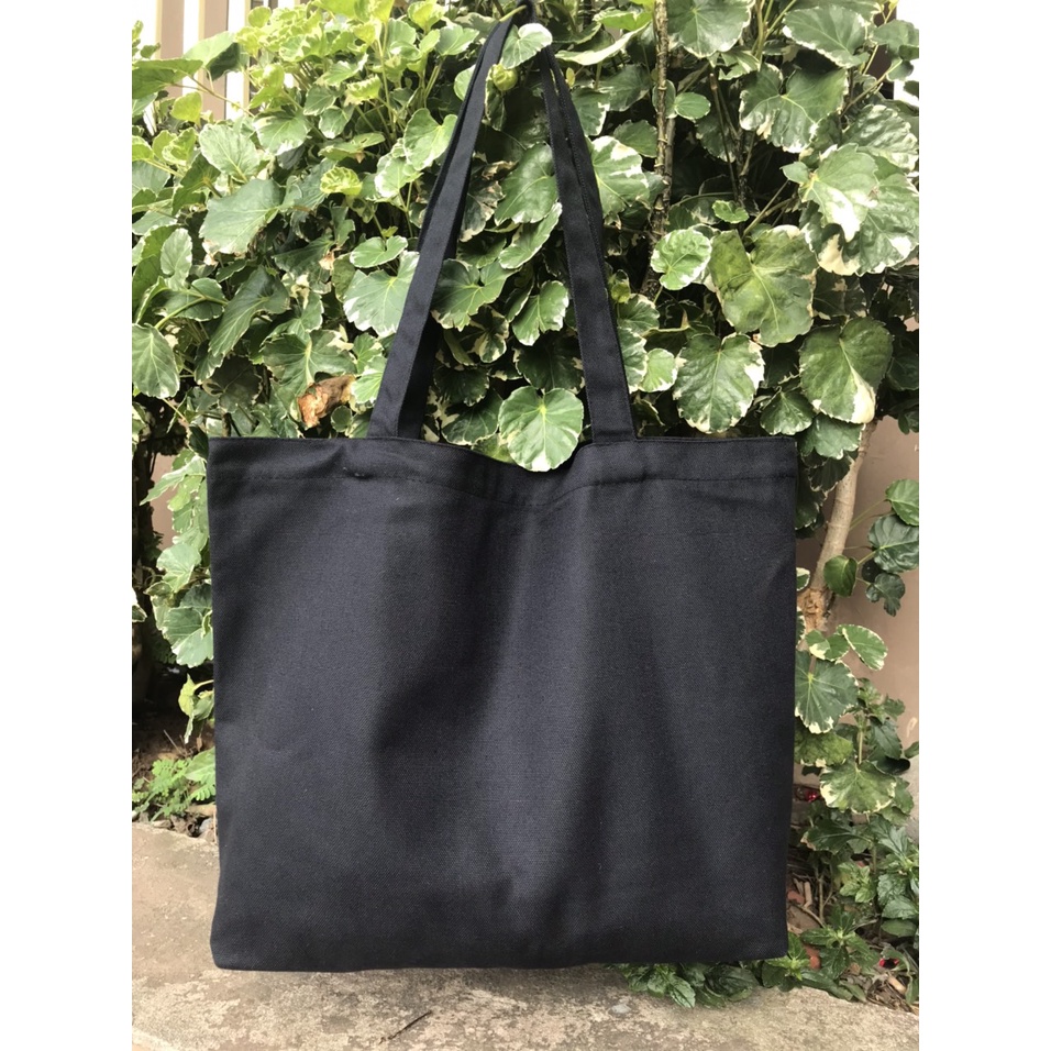 Túi xách tote vải canvas màu trắng, màu kem, đen XL