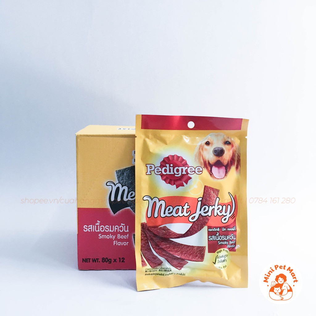 Thức ăn vặt cho chó vị thịt bò xông khói PEDIGREE 80g (8 cái) - snack, bánh thưởng cho chó