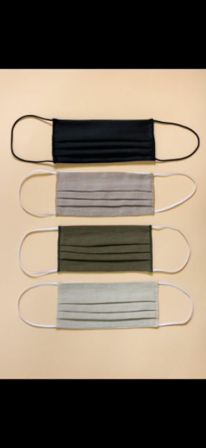 KHẨU TRANG VẢI LINEN XẾP LY 3LỚP | BigBuy360 - bigbuy360.vn
