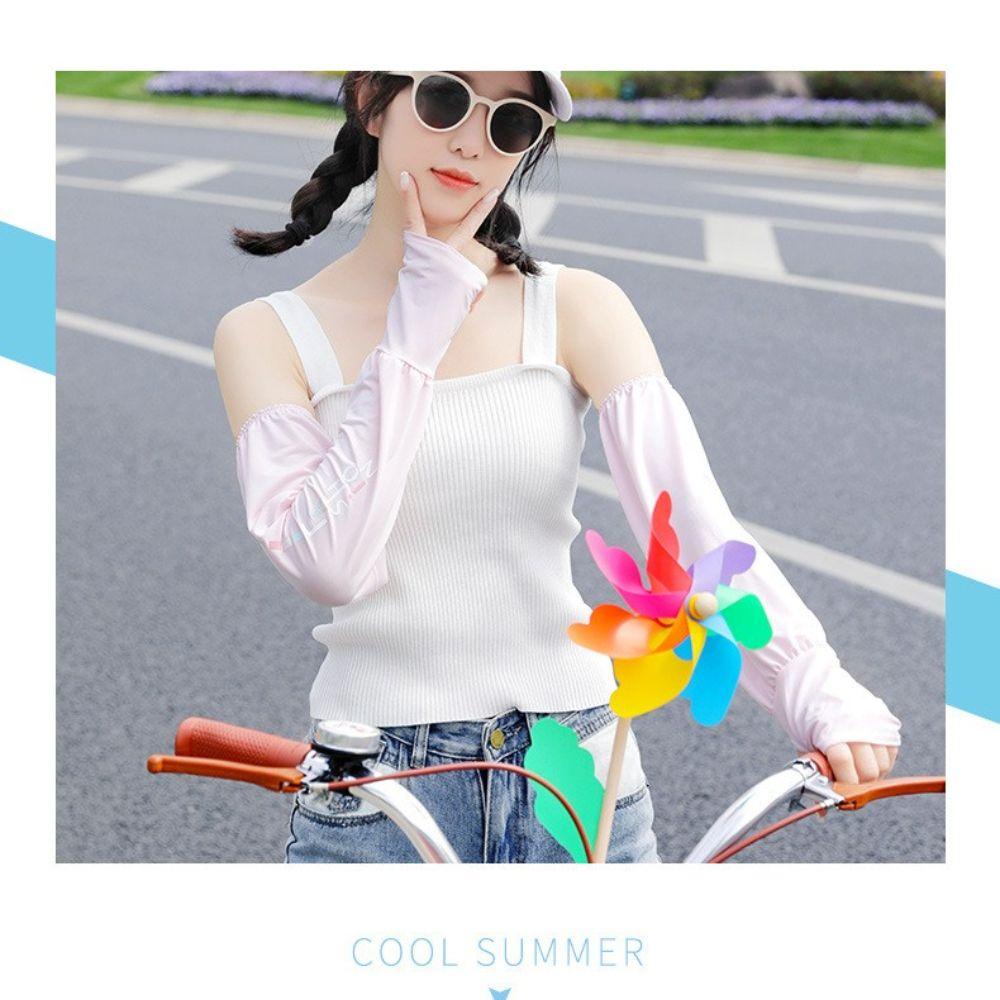 DARNELL Găng Tay Chống Nắng Chống Trượt Bằng Lụa Lạnh Thời Trang Mùa Hè Cho Nữ